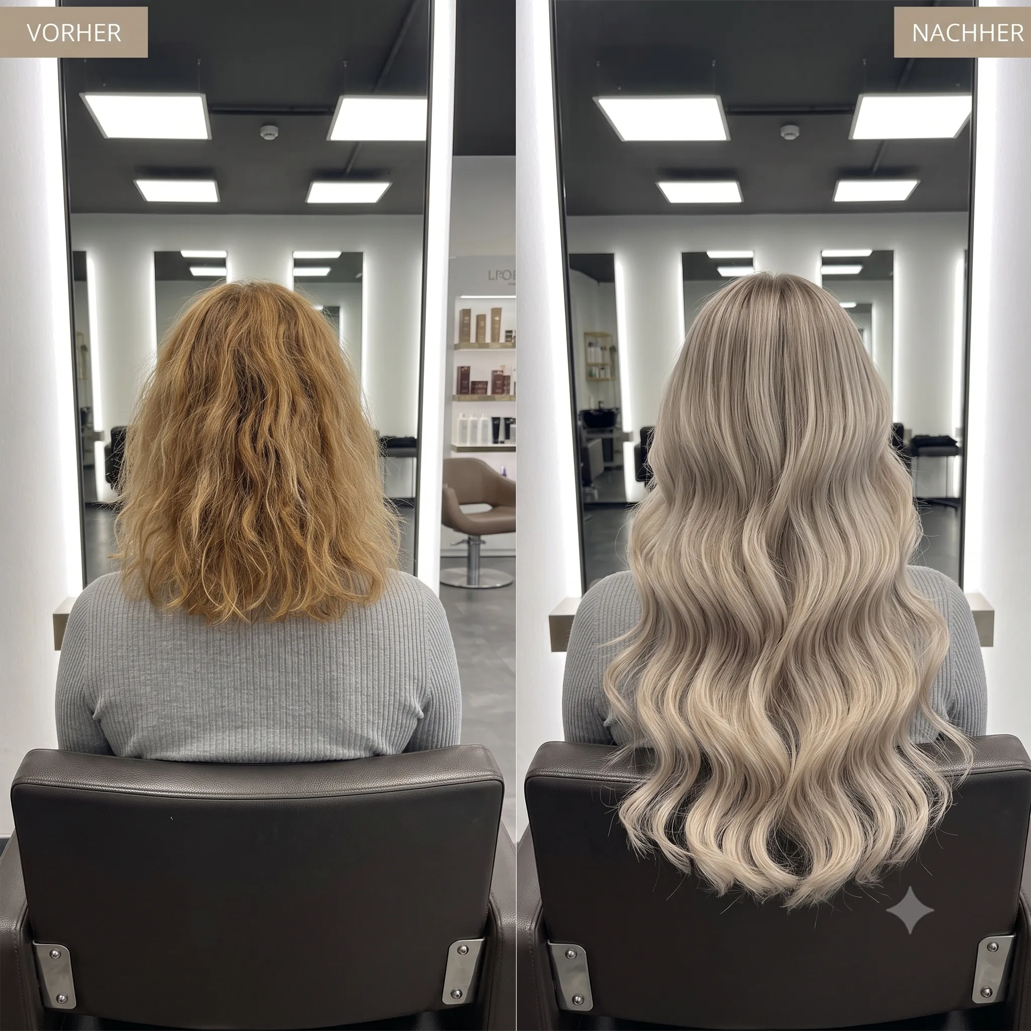 Vorher Nachher Haarverlängerung – Friseur München Pasing